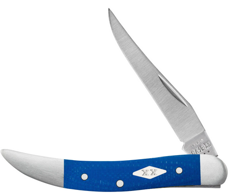 Case Small Texas Toothpick Slipjoint Folding Knife, Stainless Steel, G10 Blue, 16755