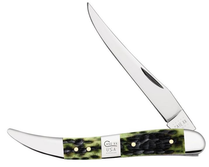 Case Knives Olive Green Medium Texas Toothpick, Stainless, Bone, CA21515