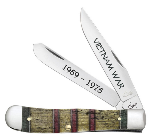 Case Trapper Slipjoint Folding Knife, Vietnam War Gift set, Stainless, Natural Bone, 22040