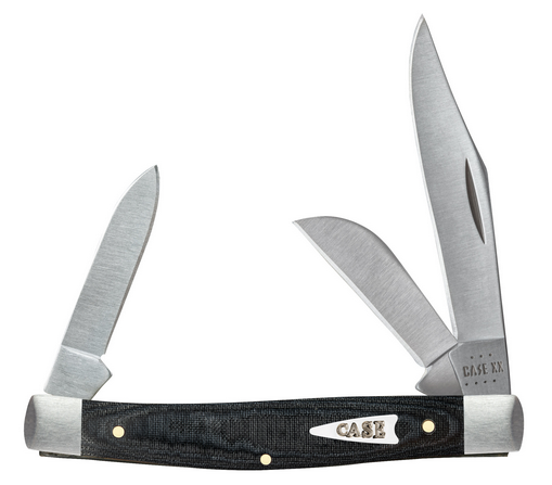 Case Medium Stockman Slipjoint Folding Knife, Stainless Steel, Micarta Black, 27818