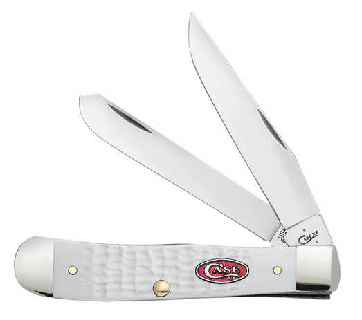 Case Trapper Slipjoint Folding Knife, Stainless, Synthetic White, 60182