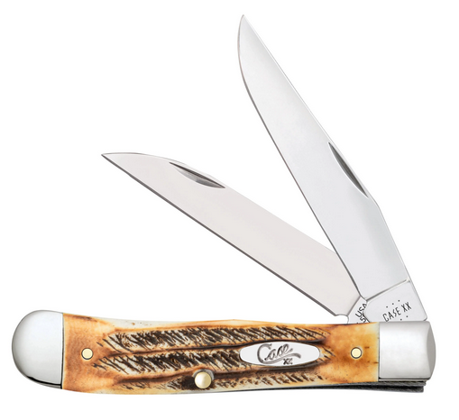 Case Trapper Slipjoint Folding Knife, Stainless Steel, BoneStag, 65329