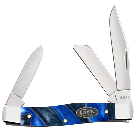 Case Medium Stockman Slipjoint Folding Knife, Stainless, Ocean Blue Kirinite, 70561
