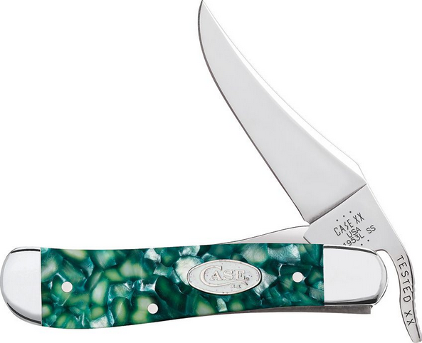 Case Russlock Folding Knife, Stainless Steel, SparXX Green Kirinite, 71383