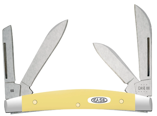 Case Small Congress Slipjoint Folding Knife, Stainless Steel, Yellow Handle, 81098