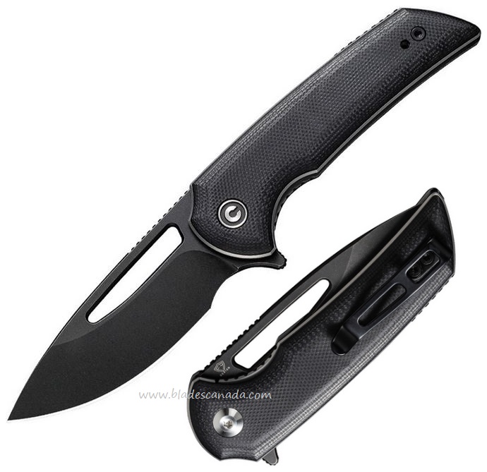 CIVIVI Odium Flipper Folding Knife, D2 Steel, G10 Black, 2010E - Click Image to Close