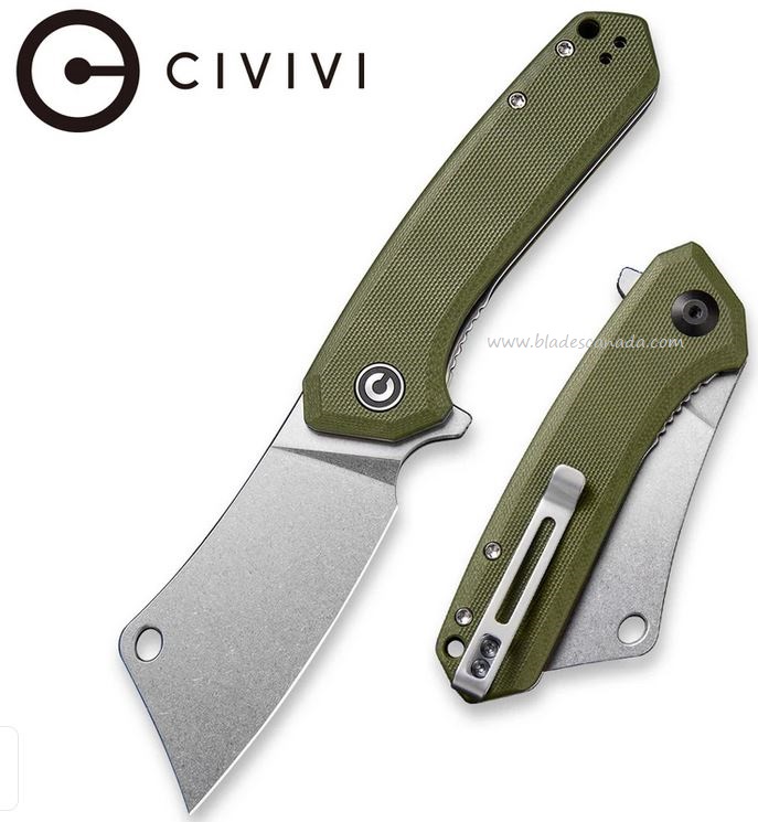 CIVIVI Mini Mastodon Flipper Folding Knife, G10 OD Green, 2011A