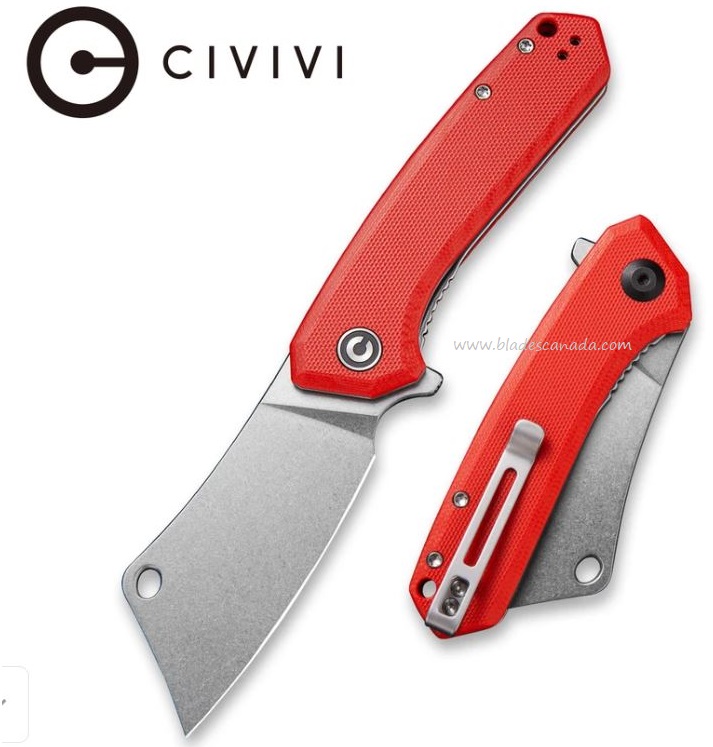 CIVIVI Mini Mastodon Flipper Folding Knife, G10 Red, 2011B
