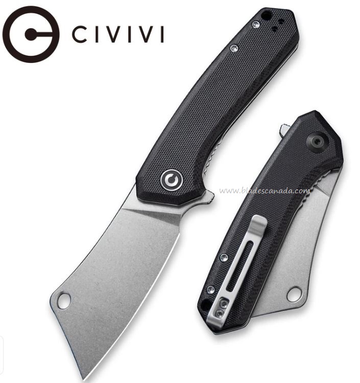CIVIVI Mini Mastodon Flipper Folding Knife, G10 Black, 2011C - Click Image to Close