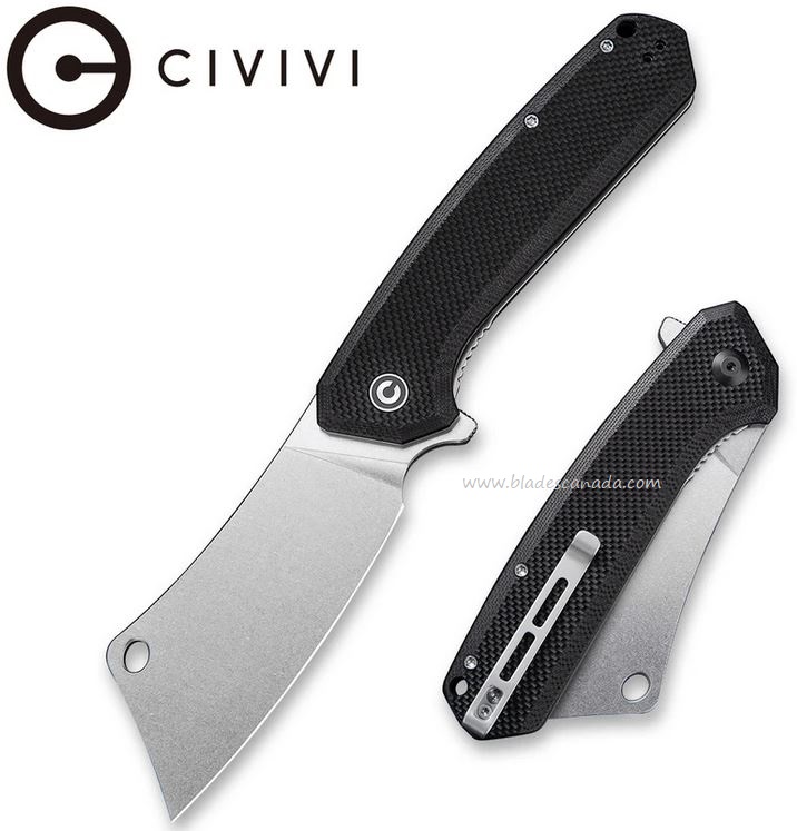 CIVIVI Mastodon Flipper Folding Knife, G10 Black, 2012C - Click Image to Close