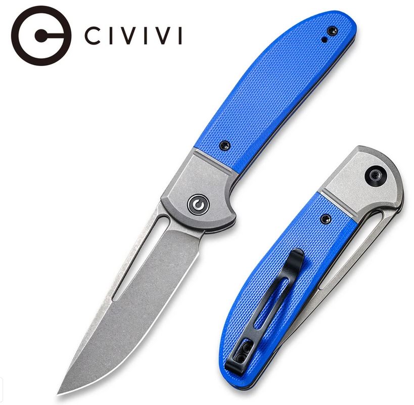 CIVIVI Trailblazer Slipjoint Folding Knife, 14C28N, G10 Blue, 2018B