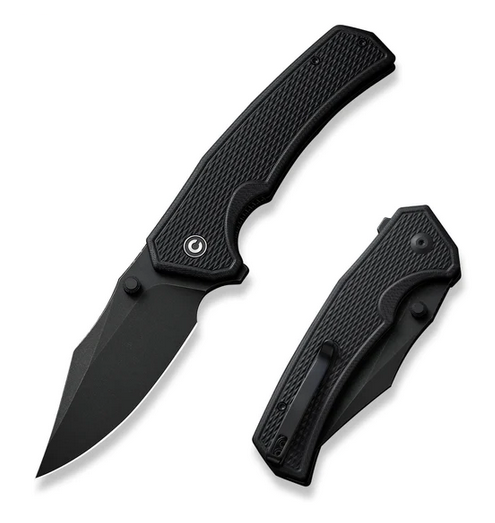 CIVIVI Vexillum Flipper Folding Knife, Nitro-V Black SW, G10 Black Milled, C23003D-1