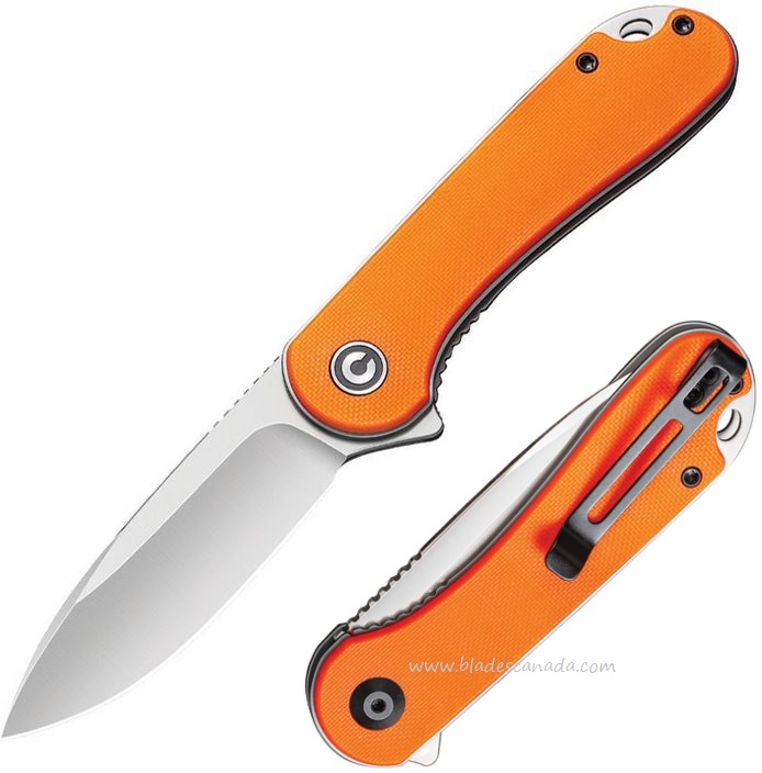 CIVIVI Elementum Flipper Folding Knife, D2, G10 Orange, 907R