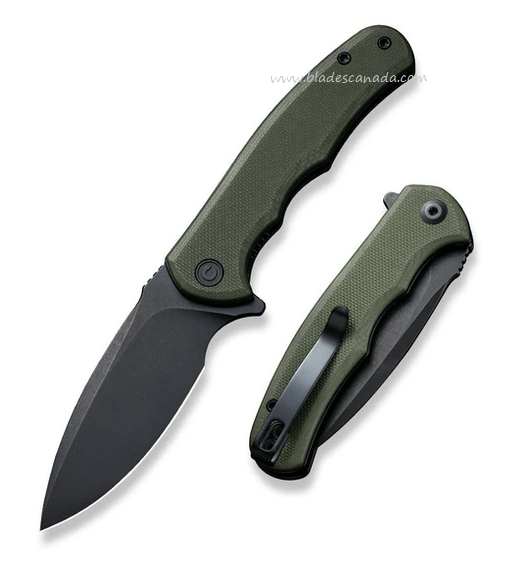 CIVIVI Mini Praxis Flipper Folding Knife, D2 Black, G10 OD Green, C18026C-1