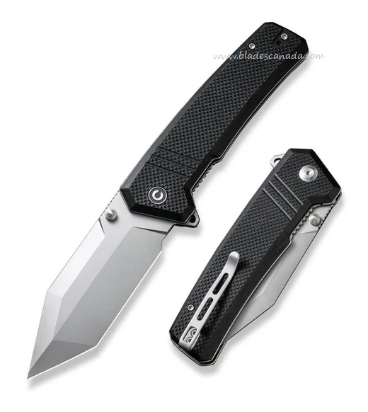 CIVIVI Bhaltair Flipper Folding Knife, 14C28N SW, G10 Black Coarse, C23024-1
