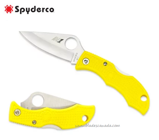 Spyderco LadyBug 3 Salt Folding Knife, H1 Steel, FRN Yellow, LYLP3