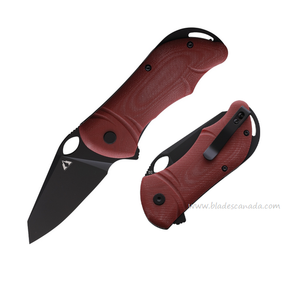 CMB Made Flipper Folding Knife, D2 Black SW, G10 Red, CMB05R