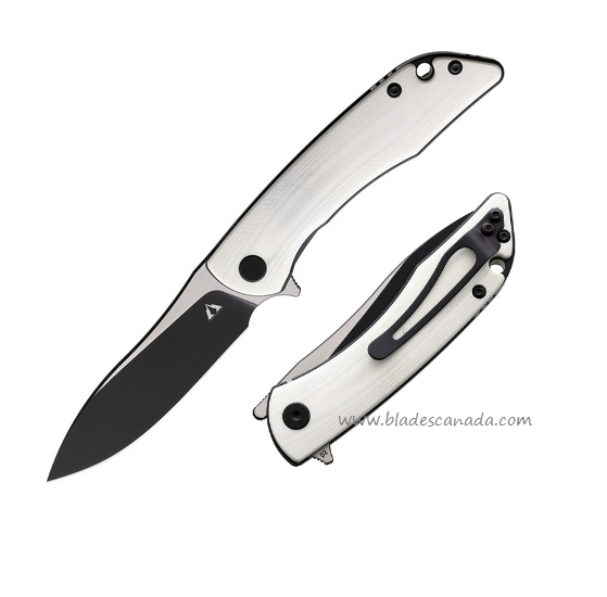 CMB Made Blaze Flipper Folding Knife, D2 Two-Tone, G10 White, CMB06W