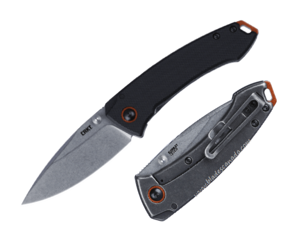 CRKT Tuna Compact Framelock Folding Knife, SW Blade, G10 Black/Stainless, 2522