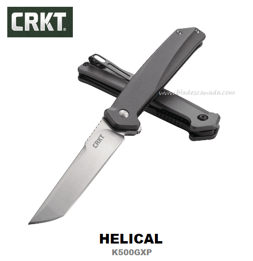CRKT Helical Folding Knife, Satin Tanto Blade, Aluminum, CRKTK500GXP