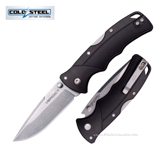 Cold Steel Verdict Folding Knife, 4116SS Spear Point 3", GFN Black, FL-C3SPSS