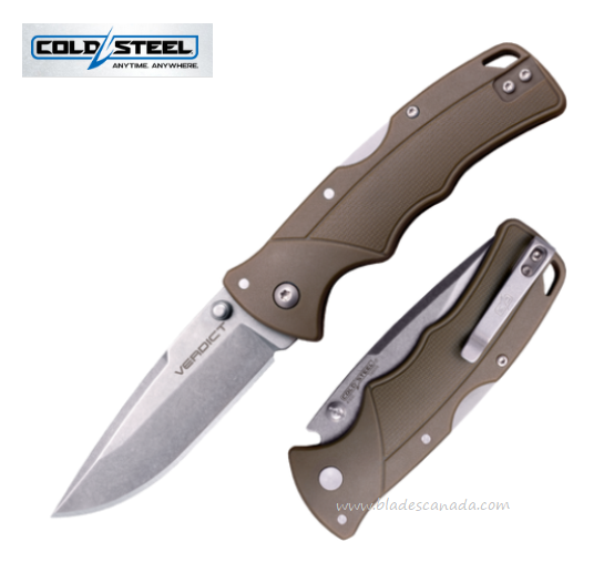 Cold Steel Verdict Folding Knife, 4116SS Spear Point 3", GFN FDE, FL-C3SPSSFDE