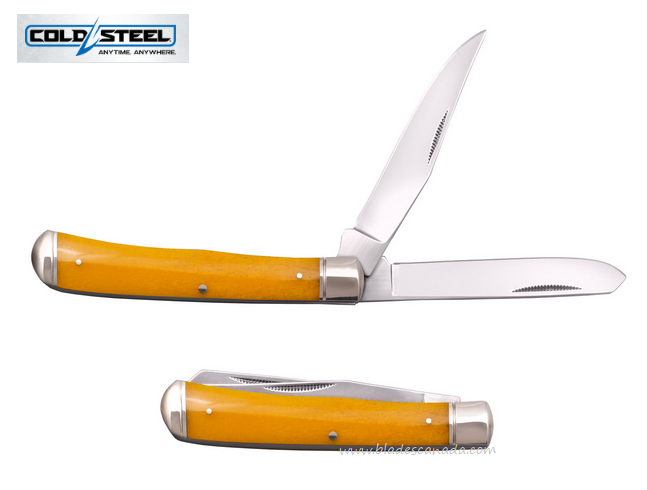 Cold Steel Trapper Slipjoint Folding Knife, Yellow Bone Handle, FL-TRPR-Y
