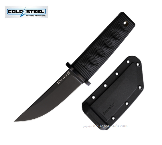 Cold Steel Kyoto II Fixed Blade Knife, Black Blade/Handle, 17DBBKBK