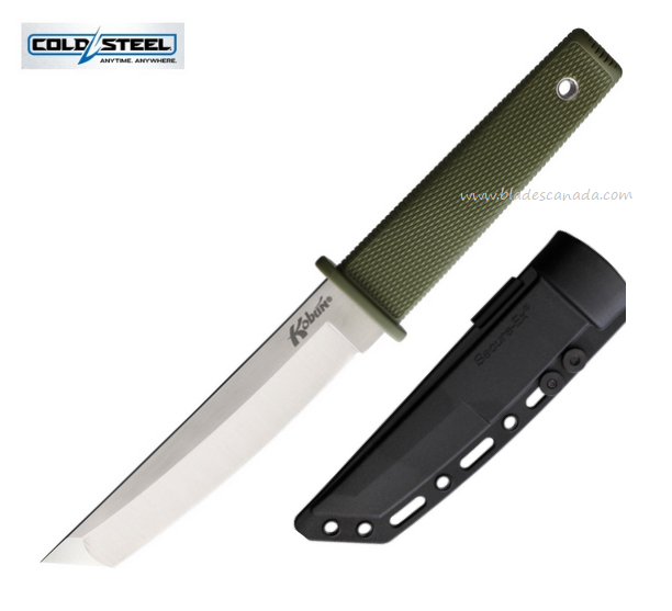 Cold Steel Kobun Fixed Blade Knife, AUS8A Satin, OD Green, 17TODST