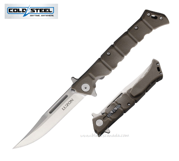 Cold Steel Medium Luzon Flipper Folding Knife, GFN Dark Earth, 20NQLDEST