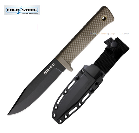 Cold Steel SRK Compact Fixed Blade Knife, SK5 Black, Dark Earth, 49LCKDDEBK