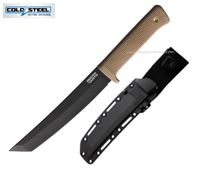 Cold Steel Recon Fixed Blade Knife, SK5 Black, Desert Tan Handle, 49LRTDTBK