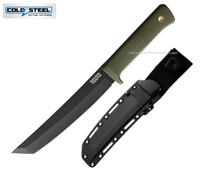 Cold Steel Recon Fixed Blade Knife, SK5 Black, OD Handle, 49LRTODBK