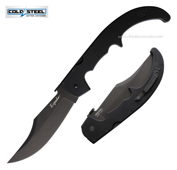Cold Steel XL Espada Folding Knife, AUS10A Black, G10 Black, 62MGCBKBK