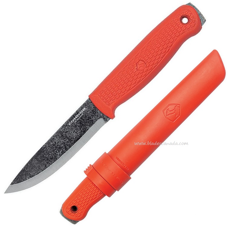 Condor Terrasaur Fixed Blade Knife, 1095 Carbon, Orange Handle, CTK3947-4.1 - Click Image to Close