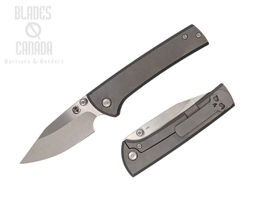Chaves Ultramar Scapegoat Framelock Folding Knife, M390 Satin, Titanium Stonewash, ST/SG/SWTI/BF