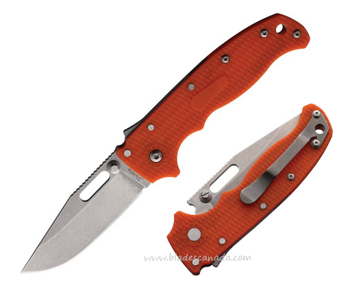 Demko AD20.5 Folding Knife, D2 SW, Grivory Orange, DEMAD205F16