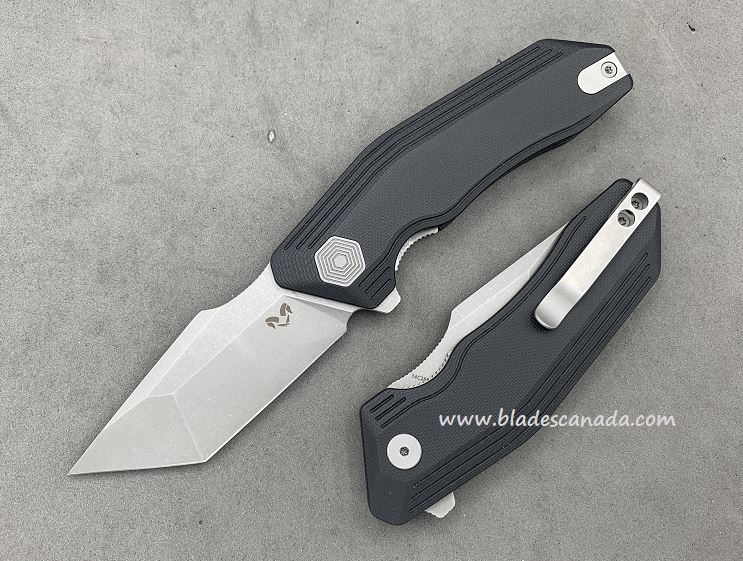 Damned Designs Yokai Flipper Folding Knife, 14C28N SW, G10 Black, DMN002GB