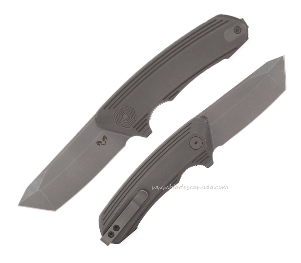 Damned Designs Wendigo Flipper Folding Knife, N690 SW, Titanium, DMN004TSW1