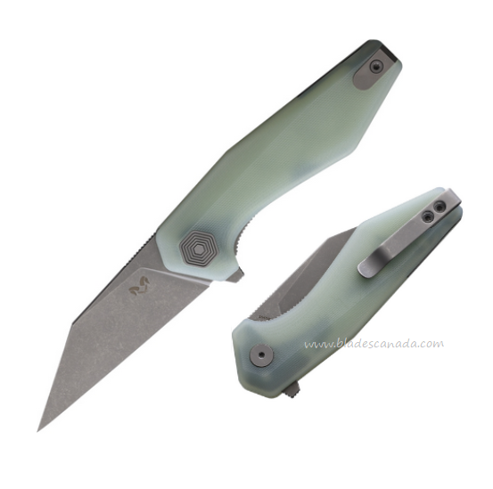 Damned Designs Ferir Flipper Folding Knife, 14C28N SW, G10 Jade, DMN007GJ