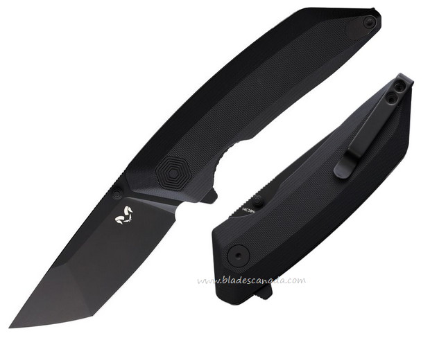 Damned Designs Chimera Flipper Folding Knife, 14C28N Black, G10 Black, DMN009GBB