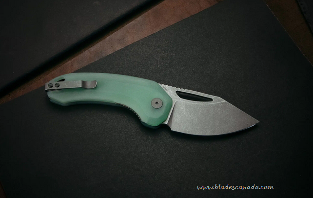 Damned Designs Anzu XL Flipper Folding Knife, 14C28N SW, G10 Jade, DMN016XLGJ