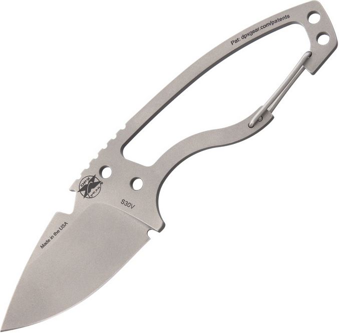 DPX HEAT Hiker Fixed Blade Knife, S30V Sandblasted, Kydex Sheath, HTX020