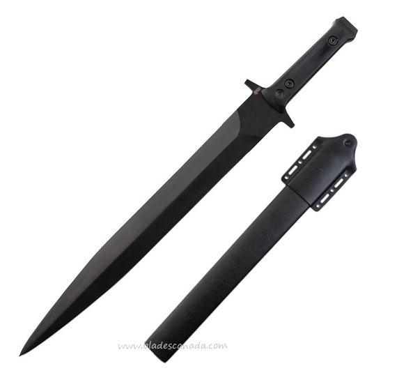 APOC Atrim Tac Brutus Fixed Blade Knife, Black Blade, G10 Black, 35620