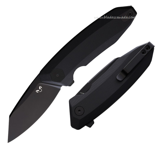 Damned Designs Wraith Flipper Folding Knife, 14C28N Black SW, G10 Black, DMN011GBB