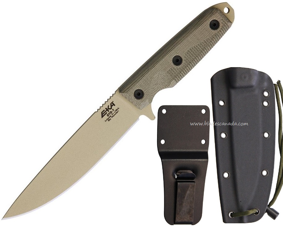 Eka Knives RTG-1 Tan Micarta, Tan 1095HC Blade, Kydex Sheath, EKA50140