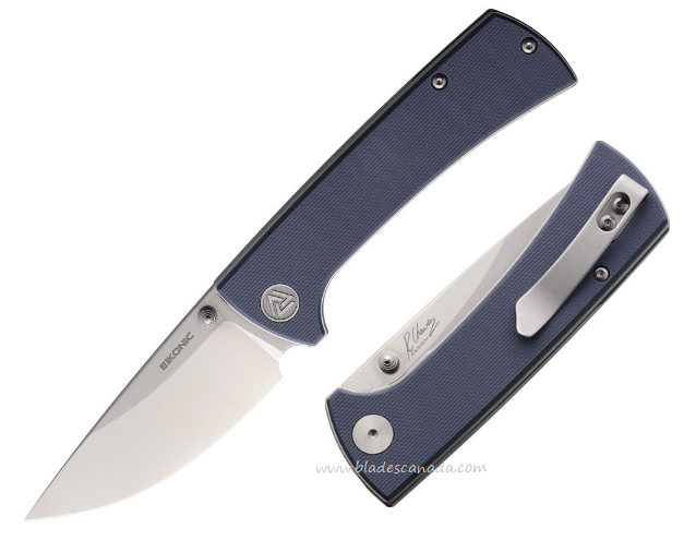 Eikonic RCK9 Folding Knife, D2 Satin, G10 Blue, 100SSGY
