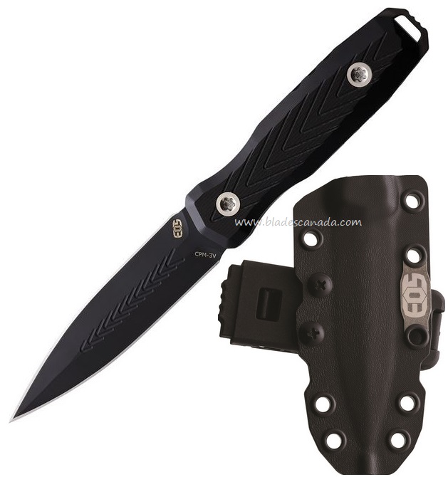 EOS Knives Mini Thresher Fixed Blade Knife, CPM-3V Steel, Aluminum Handle, EOS098