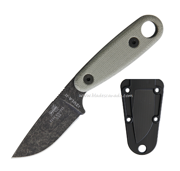 ESEE Izula II Fixed Blade Knife, 1095HC Black, Micarta, ESIZ2BBO