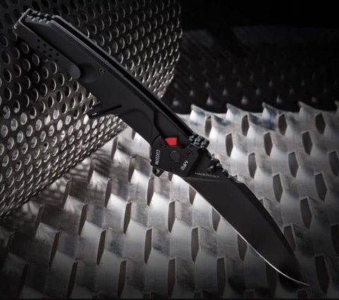 Extrema Ratio MF2 Flipper Folding Knife, N690 Black, Aluminum Black Ruvido